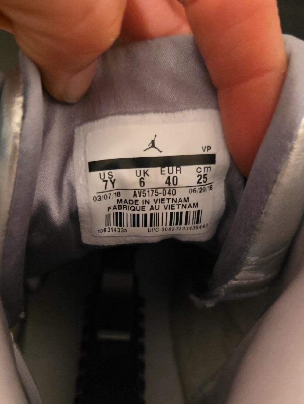 Jordan Max Aura Silver High-Top Basketball Sneakers - Picture 9 of 9